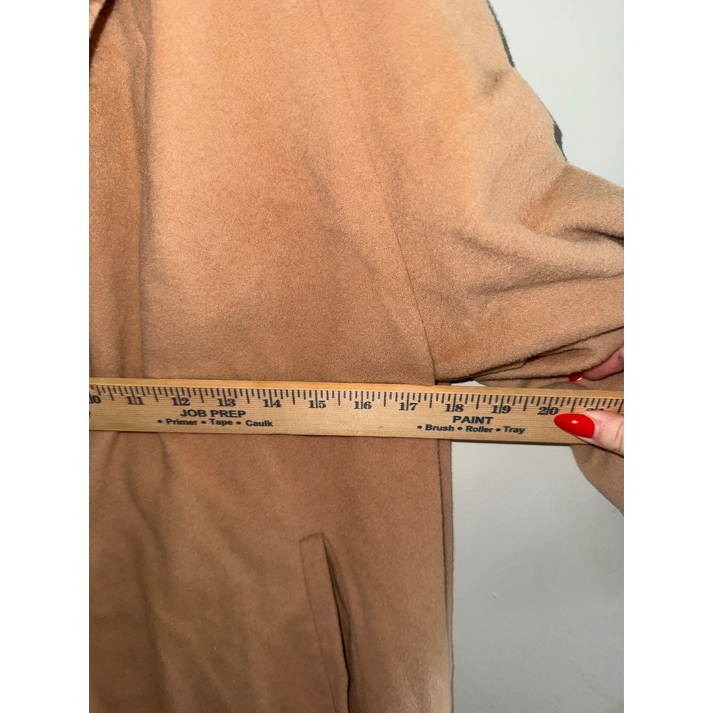 Vintage Fleischers Camel Wool Coat Real Fur Collar ILGWU Union Tan Mid Length - Picture 6 of 10
